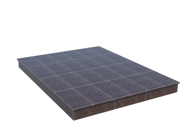 Площадки на могилу в&nbsp;Ростове-на-Дону | Площадка с вертикальной (15 см) облицовкой Дымовским гранитом