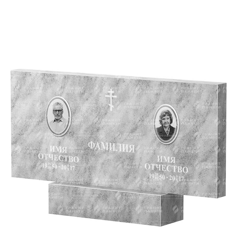 Памятники из мрамора в&nbsp;Ростове-на-Дону | Двойной мраморный памятник, прямой