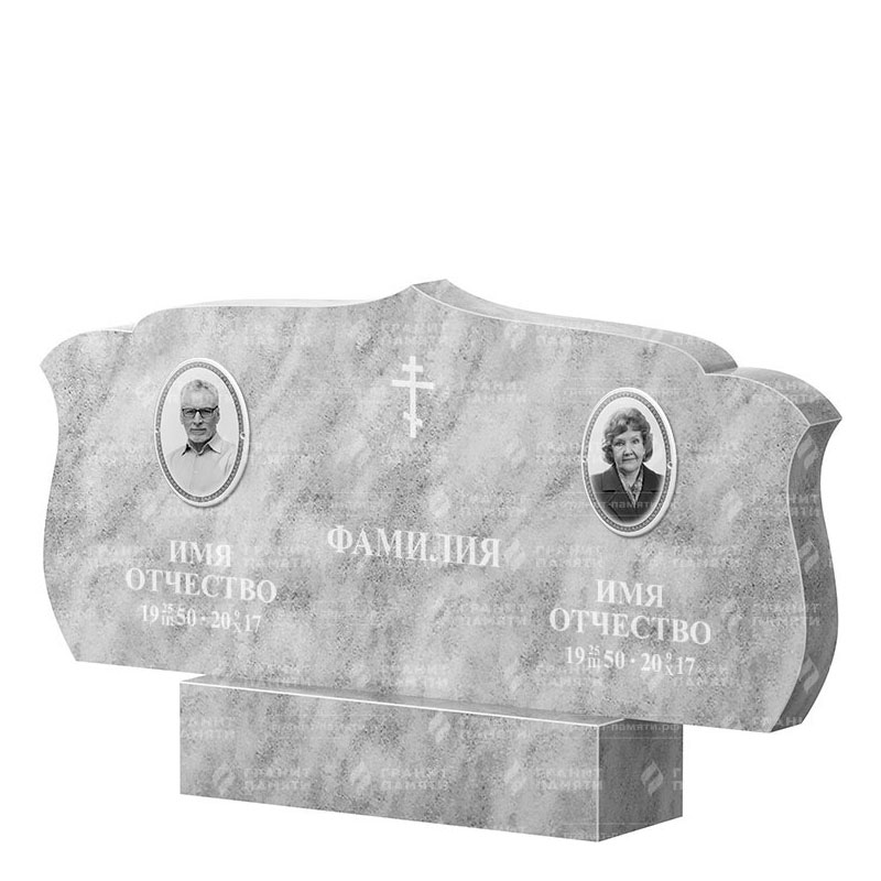 Памятники из мрамора в&nbsp;Ростове-на-Дону | Двойной мраморный памятник ФМ-130