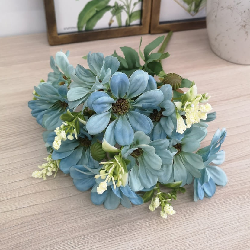 Искусственные цветы в Ростове-на-Дону | Цветы искусственные «Ромашки с бутонами», голубые, букет