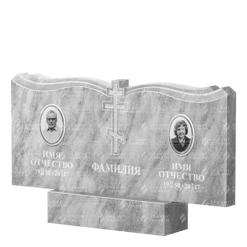 Памятники из мрамора в&nbsp;Ростове-на-Дону | Двойной мраморный памятник ФМ-262