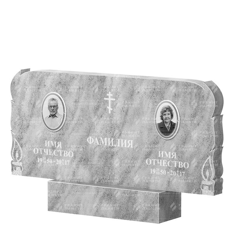 Памятники из мрамора в&nbsp;Ростове-на-Дону | Двойной мраморный памятник ФМ-133