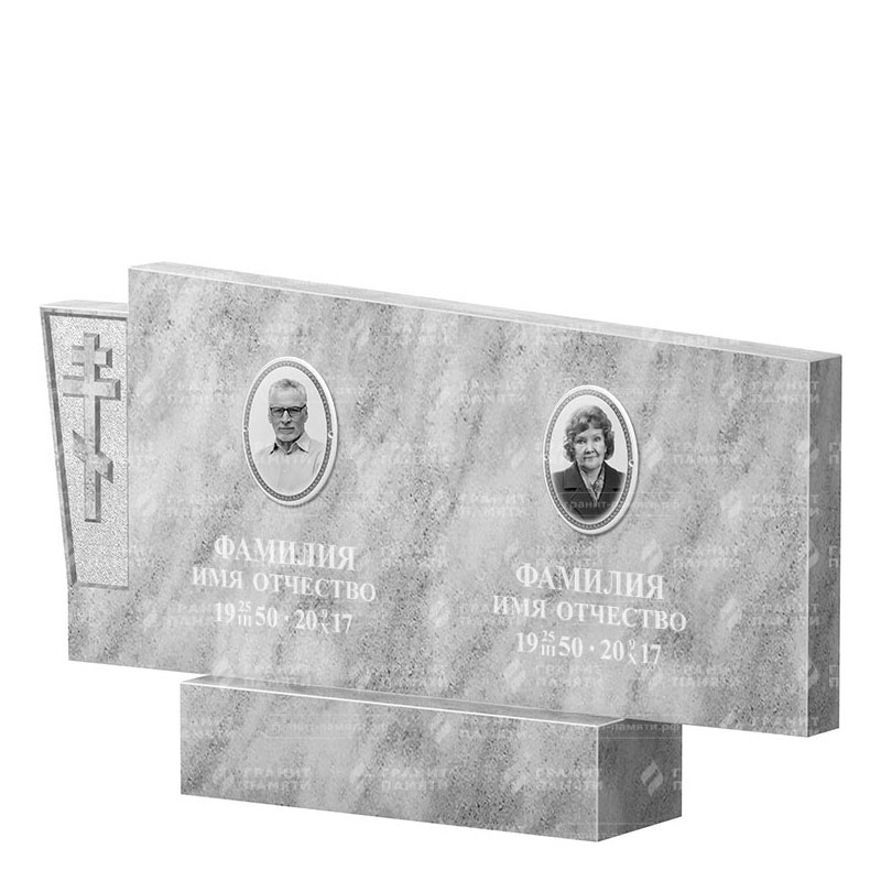 Памятники из мрамора в&nbsp;Ростове-на-Дону | Двойной мраморный памятник ФМ-137
