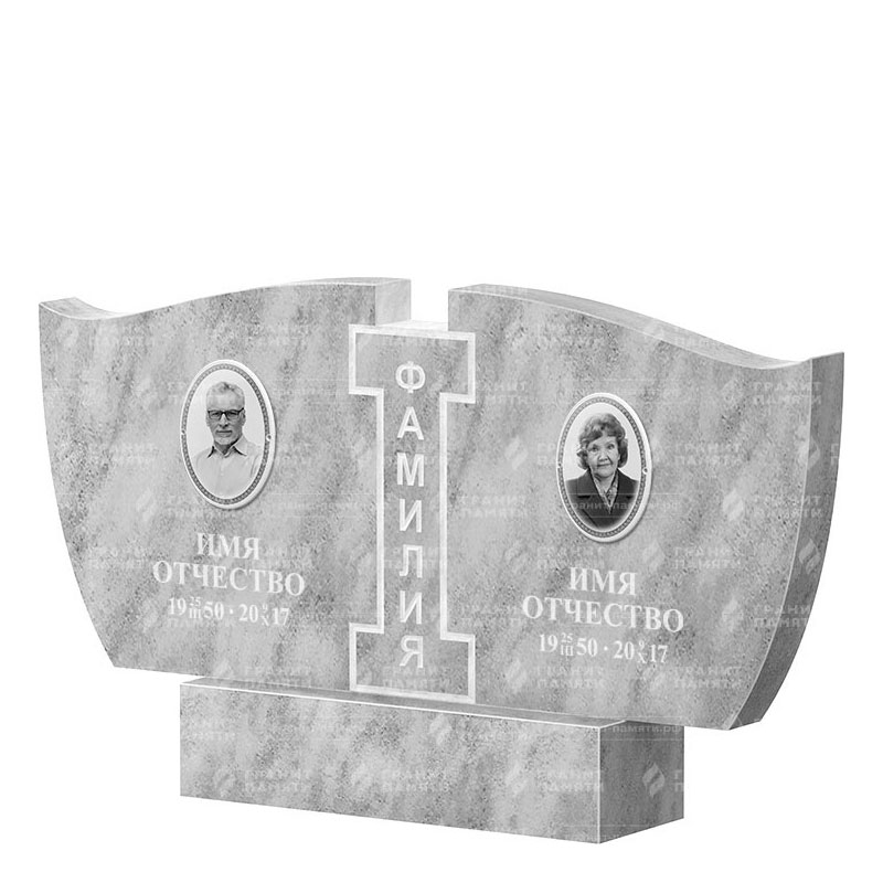 Памятники из мрамора в&nbsp;Ростове-на-Дону | Двойной мраморный памятник ФМ-138