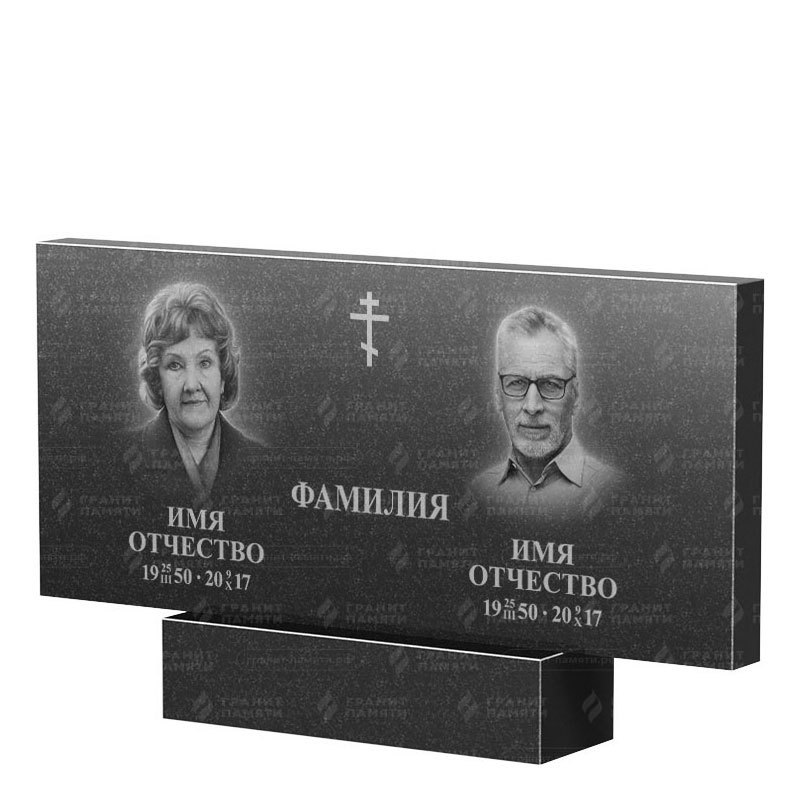 Памятники из гранита двойные в&nbsp;Ростове-на-Дону | Двойной гранитный памятник, прямой
