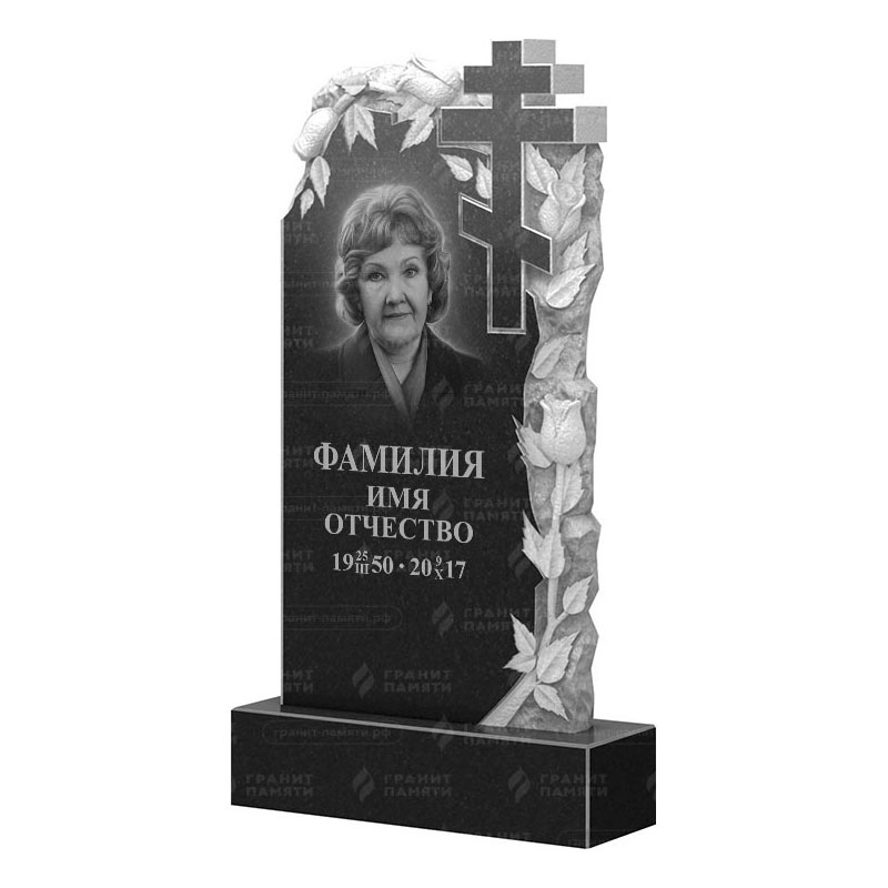 Памятники из гранита с цветами в&nbsp;Ростове-на-Дону | Гранитный памятник ФГ-088
