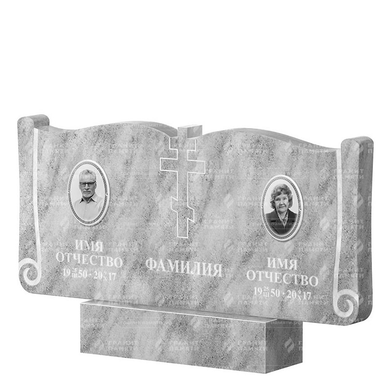 Памятники из мрамора в&nbsp;Ростове-на-Дону | Двойной мраморный памятник ФМ-263