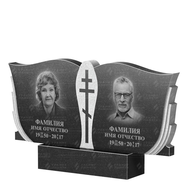 Памятники из гранита двойные в&nbsp;Ростове-на-Дону | Двойной гранитный памятник ФГ-136