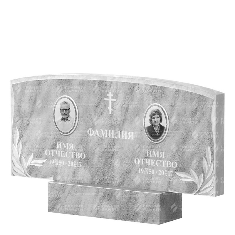 Памятники из мрамора в&nbsp;Ростове-на-Дону | Двойной мраморный памятник ФМ-135