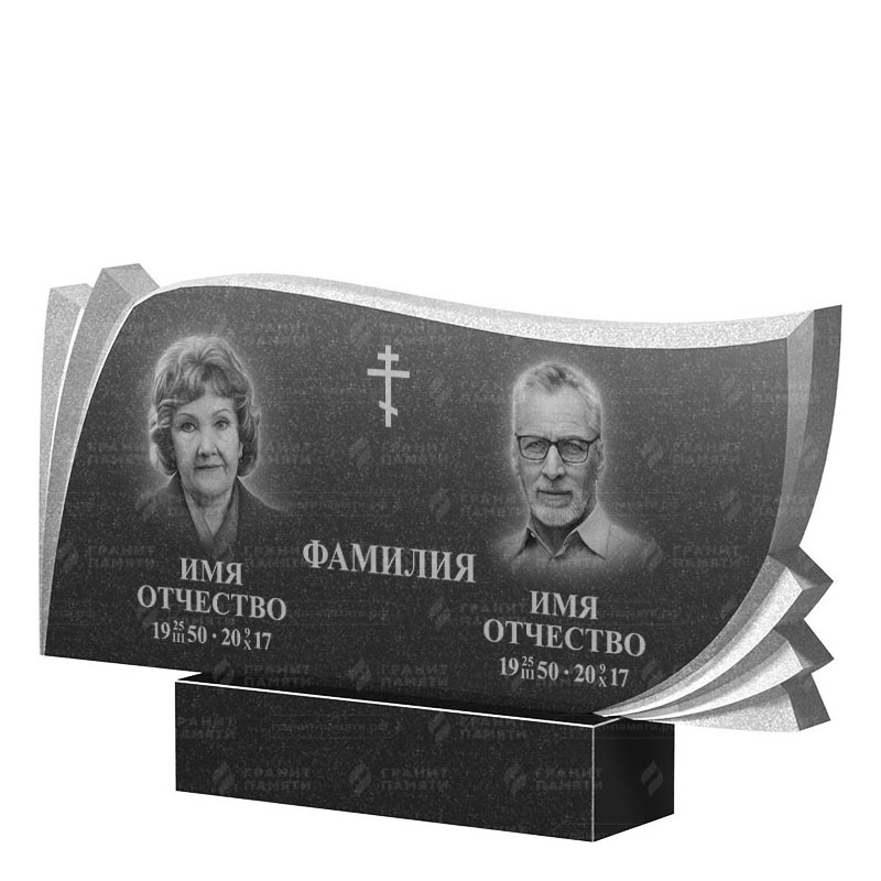 Гранитные памятники в&nbsp;Ростове-на-Дону | Двойной гранитный памятник ФГ-265