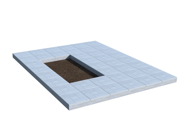 Площадки на могилу в&nbsp;Ростове-на-Дону | Площадка с тротуарной плиткой (под цветник)