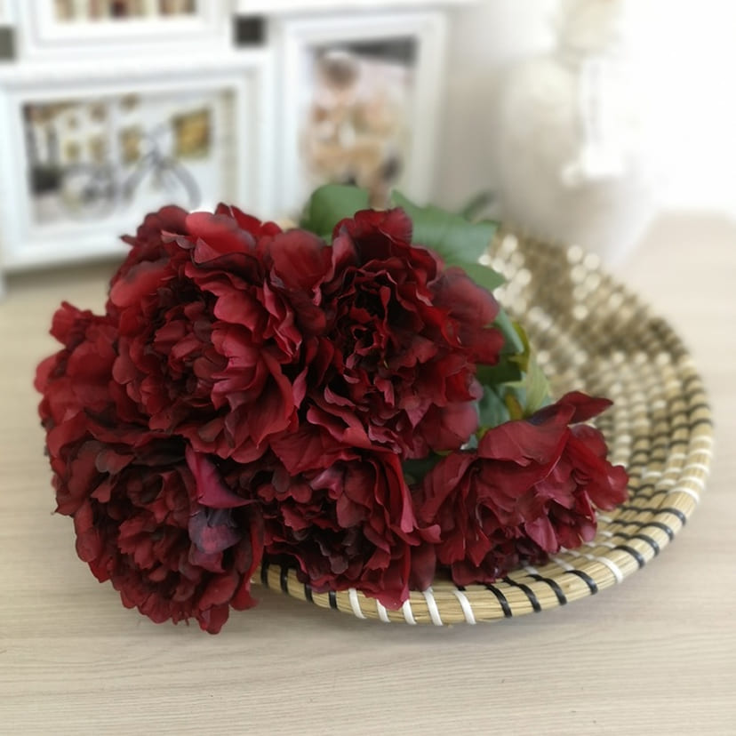 Искусственные цветы в Ростове-на-Дону | Цветы искусственные «Пионы», бордовые, букет