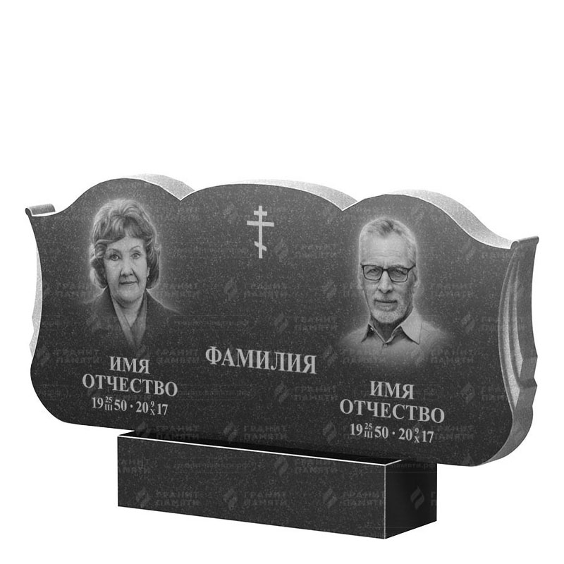 Гранитные памятники в&nbsp;Ростове-на-Дону | Двойной гранитный памятник ФГ-261