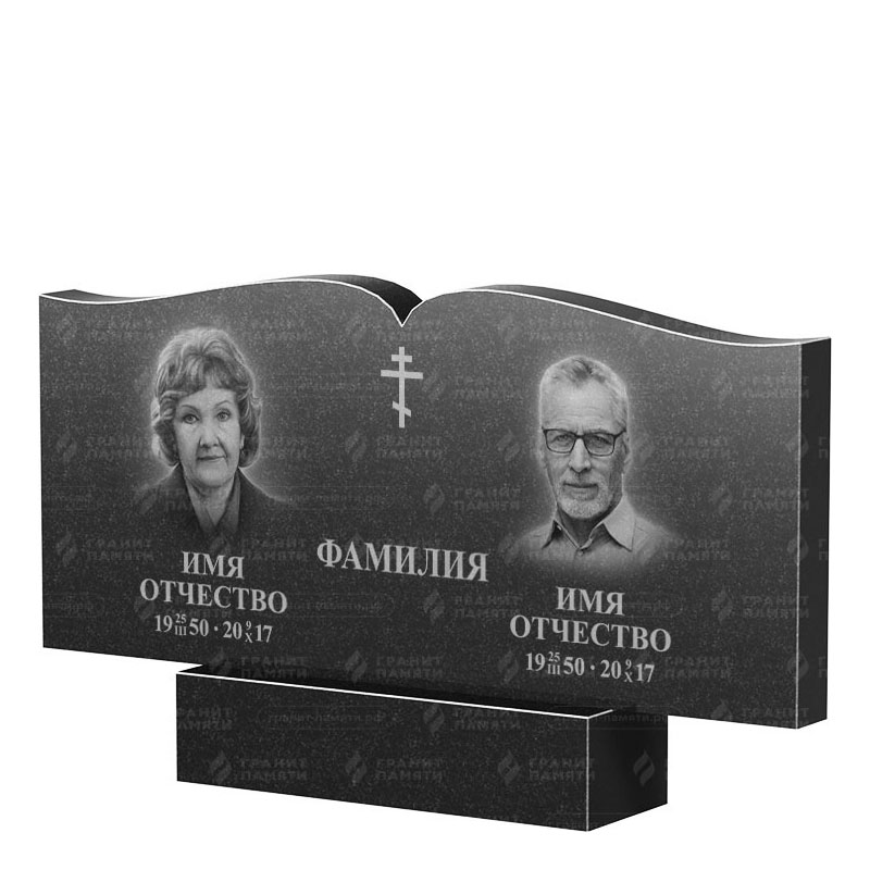 Гранитные памятники в&nbsp;Ростове-на-Дону | Двойной гранитный памятник ФГ-259