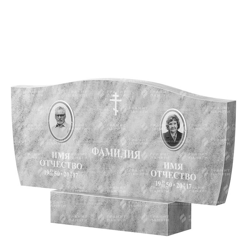 Памятники из мрамора в&nbsp;Ростове-на-Дону | Двойной мраморный памятник ФМ-258