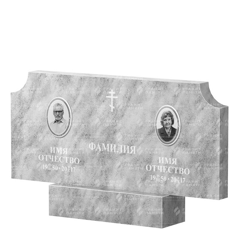 Памятники из мрамора в&nbsp;Ростове-на-Дону | Двойной мраморный памятник ФМ-253