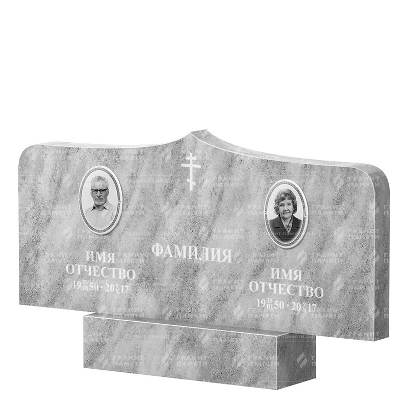 Памятники из мрамора в&nbsp;Ростове-на-Дону | Двойной мраморный памятник ФМ-260