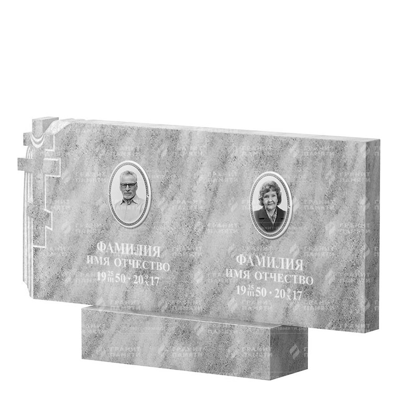 Памятники из мрамора в&nbsp;Ростове-на-Дону | Двойной мраморный памятник ФМ-139