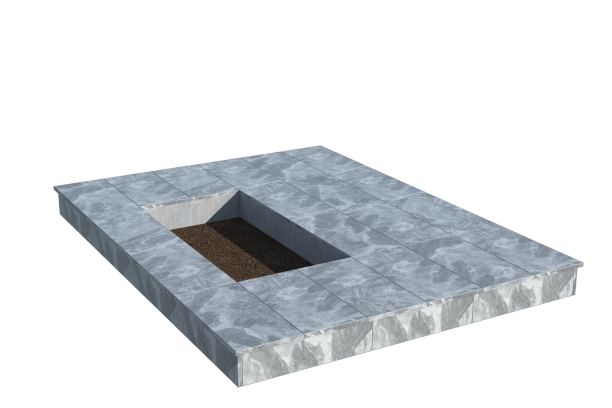 Площадки на могилу в&nbsp;Ростове-на-Дону | Площадка с вертикальной (15 см) мраморной облицовкой (под цветник)