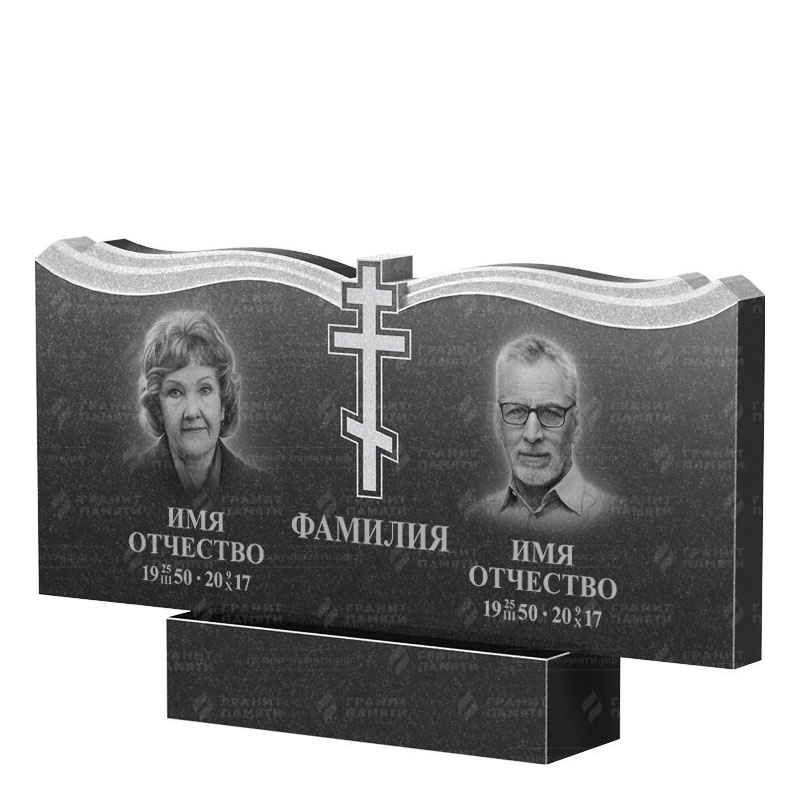 Гранитные памятники в&nbsp;Ростове-на-Дону | Двойной гранитный памятник ФГ-262