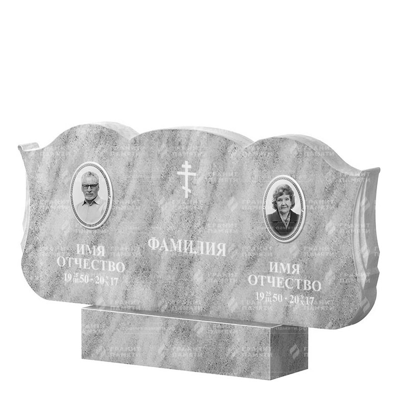Памятники из мрамора в&nbsp;Ростове-на-Дону | Двойной мраморный памятник ФМ-261