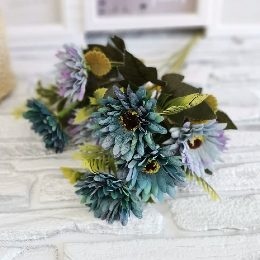 Искусственные цветы в Ростове-на-Дону | Цветы искусственные «Ромашки», фиолетово-голубые, букет