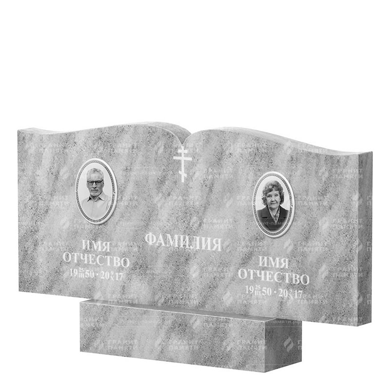 Памятники из мрамора в&nbsp;Ростове-на-Дону | Двойной мраморный памятник ФМ-259