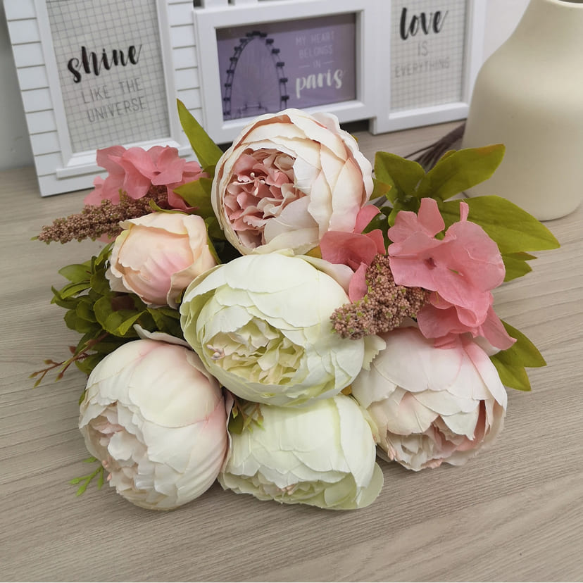 Искусственные цветы в Ростове-на-Дону | Цветы искусственные «Пионы», молочно-розовые, букет
