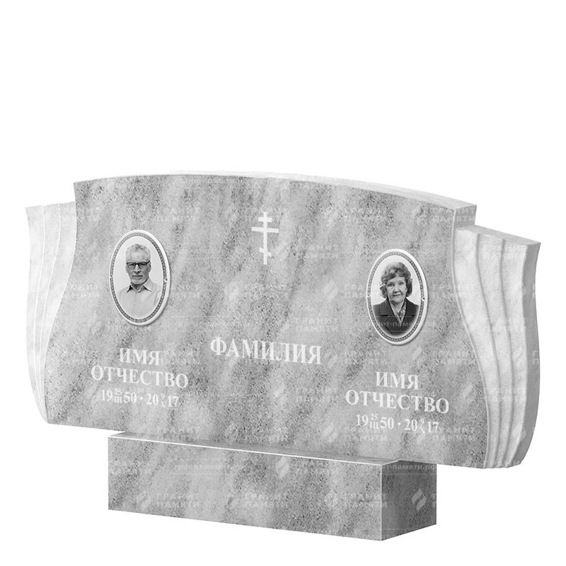 Памятники из мрамора в&nbsp;Ростове-на-Дону | Двойной мраморный памятник ФМ-264