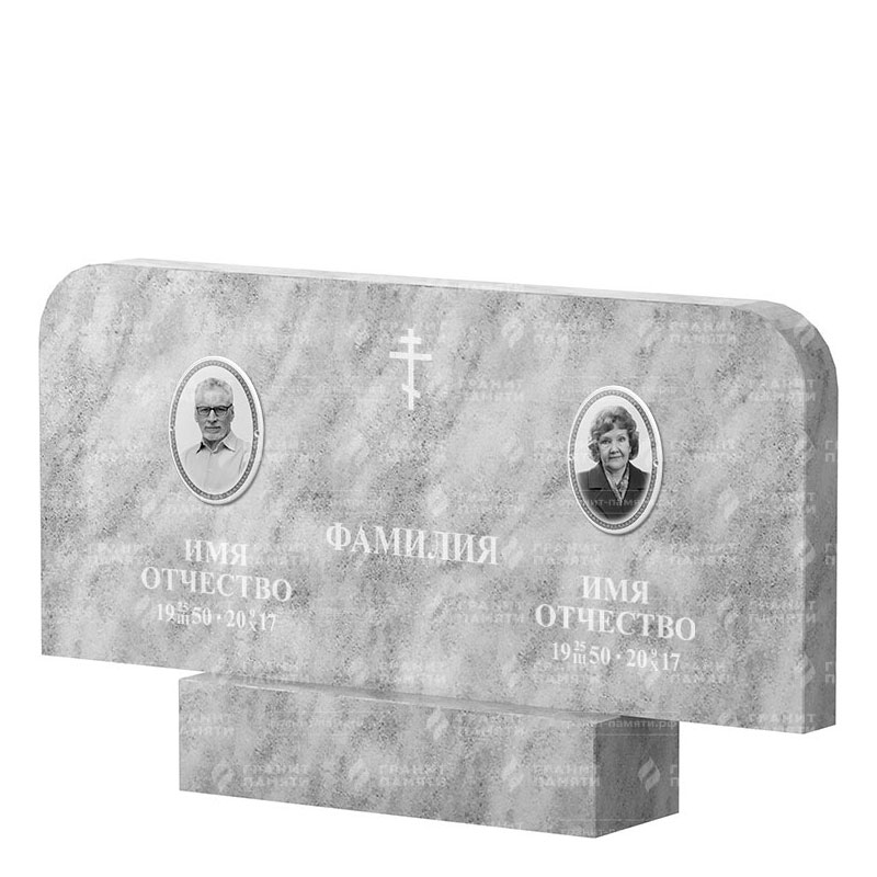 Памятники из мрамора в&nbsp;Ростове-на-Дону | Двойной мраморный памятник ФМ-254