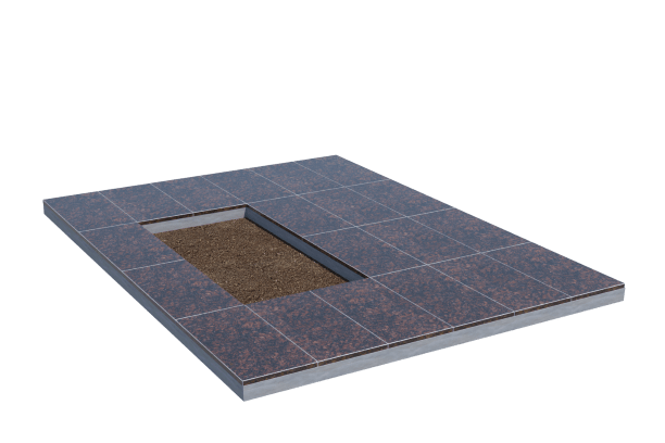 Площадки на могилу в&nbsp;Ростове-на-Дону | Площадка с облицовкой Дымовским гранитом (под цветник)