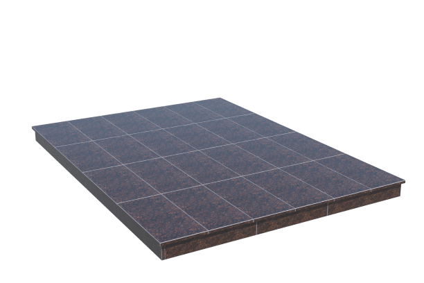 Площадки на могилу в&nbsp;Ростове-на-Дону | Площадка с вертикальной (10 см) облицовкой Дымовским гранитом